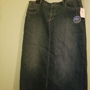 NWT long denim skirt with tummy control
